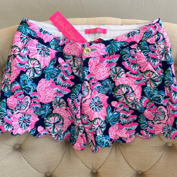 Lilly Pulitzer Buttercup knit shorts “Oyster Bay Navy..."  - sz 4 - NWT - Picture 1 of 11
